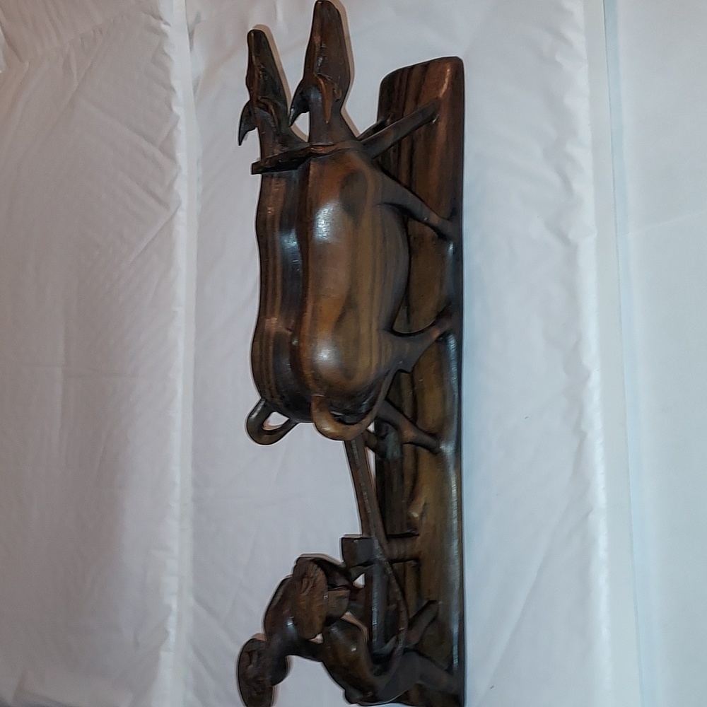 Hand Carved Wooden Water Buffalo